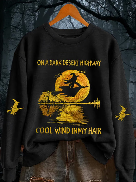 Comstylish Women's On A Dark Desert Highway Witch Feel Wind In My Hair Sweatshirt