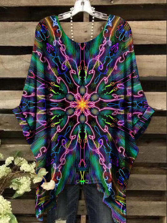 Women's Psychedelic Mandala Print Design Top
