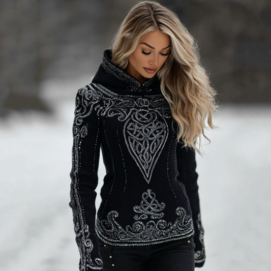 Comstylish Women's Viking Celtic Knot Art Print Casual Hoodie