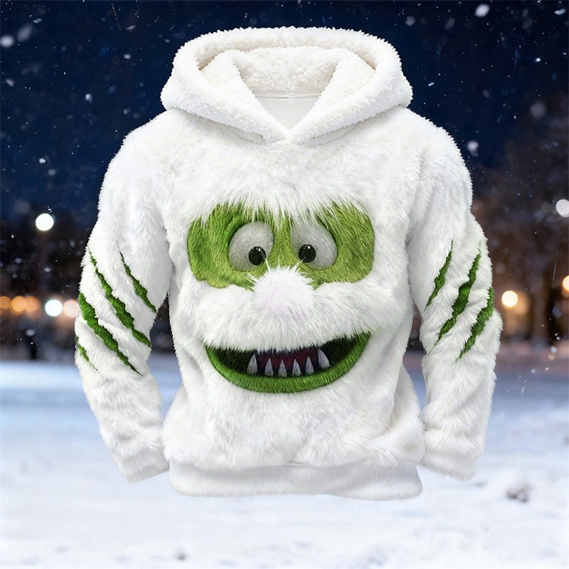 Men's Ice Monster Scratch Cozy Plush Hoodie artswardrobe
