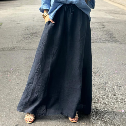 Women's Fashion Casual Cotton And Linen Shirt And Skirt Two-piece Set artswardrobe