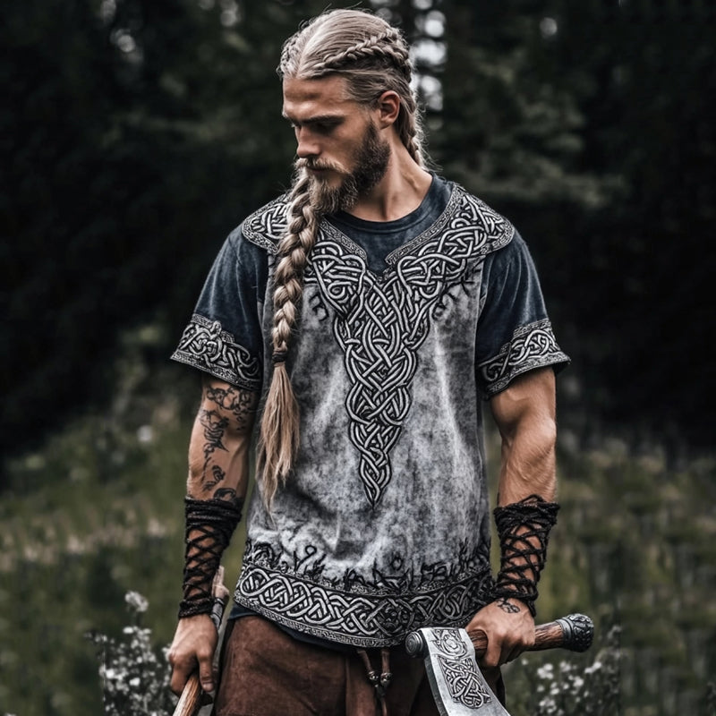 Men's Viking Tie-dye Celtic Knot Art Casual T-shirt artswardrobe