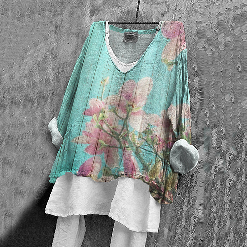 Comstylish Vintage Floral Women's Shirt
