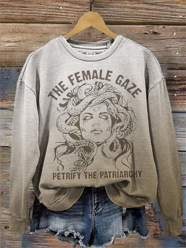 Comstylish The Female Gaze Petrify The Patriarchy Feminist Gradient Sweatshirt