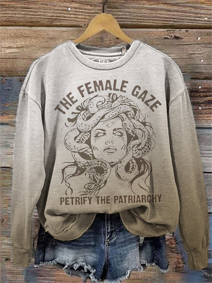 Comstylish The Female Gaze Petrify The Patriarchy Feminist Gradient Sweatshirt