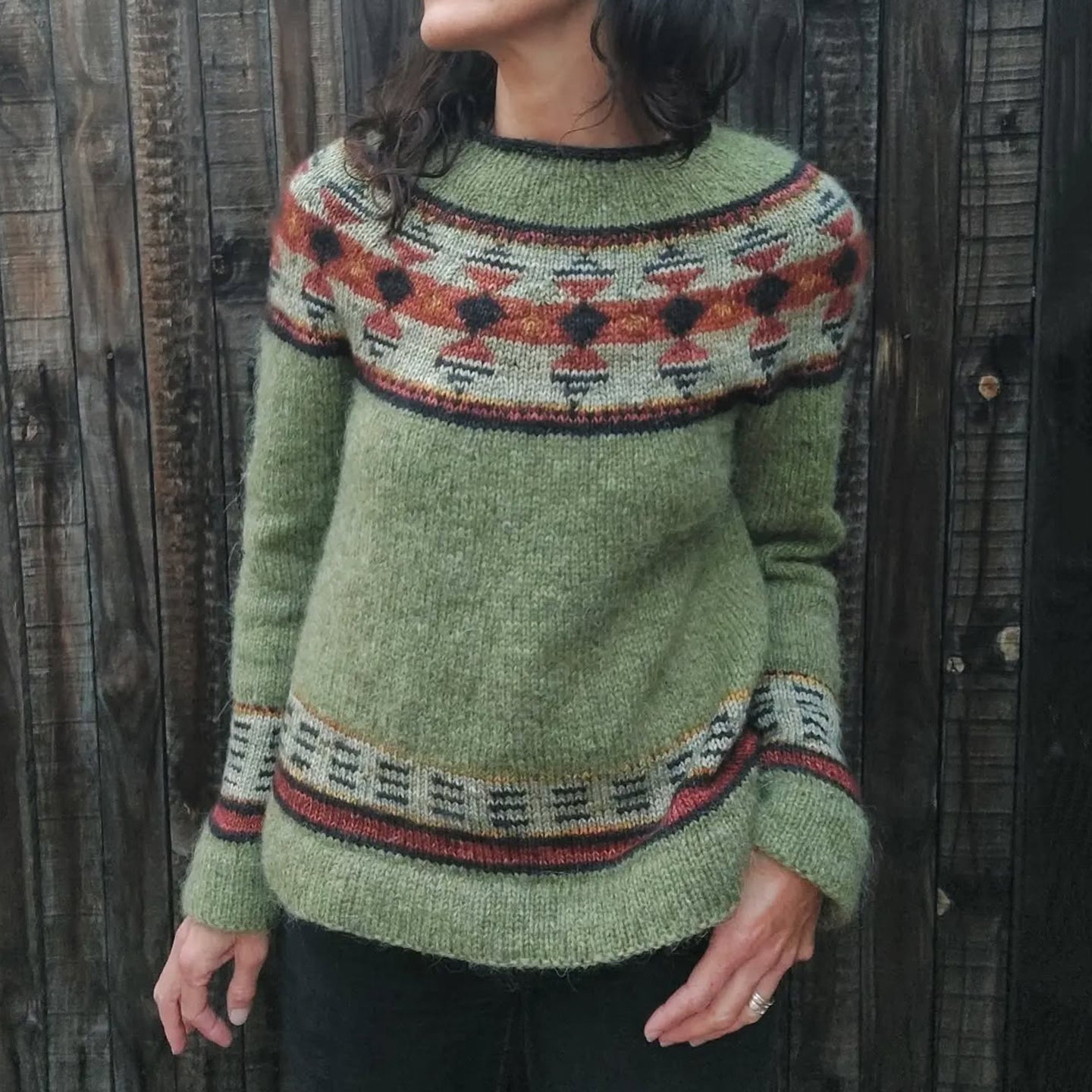 Women'S  Geometric Jacquard Fairman Island Sweater artswardrobe
