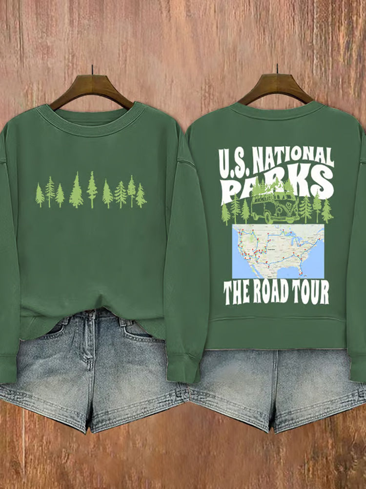 Comstylish Women's Support National Parks Printed Sweatshirt