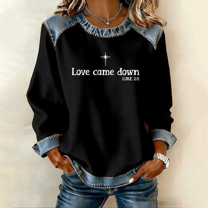 Comstylish Women's Christmas Faith Crew Neck Casual Sweatshirt