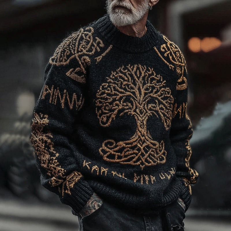 Men's Viking Celtic Tree Of Life Cozy Casual Sweater artswardrobe