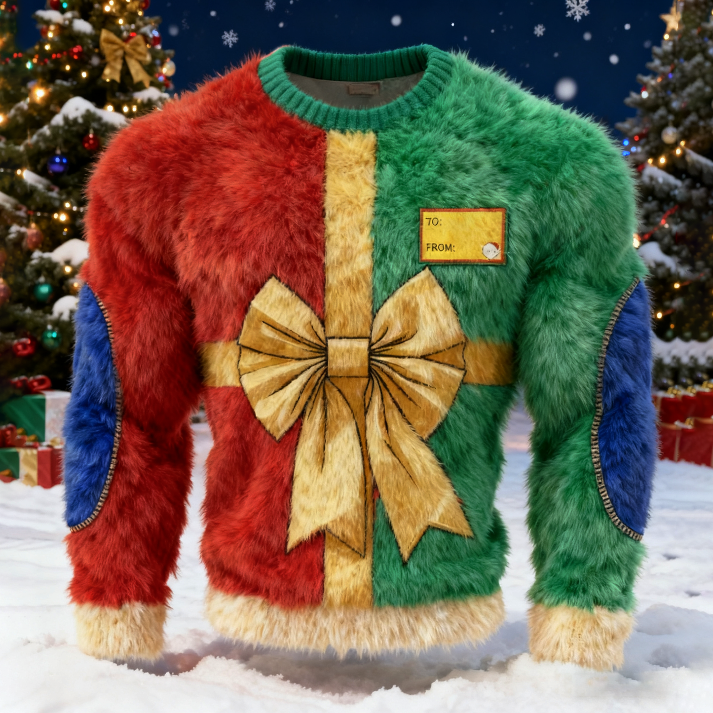 Comstylish Men's Funny Christmas Cosplay Art Flannel Sweatshirt
