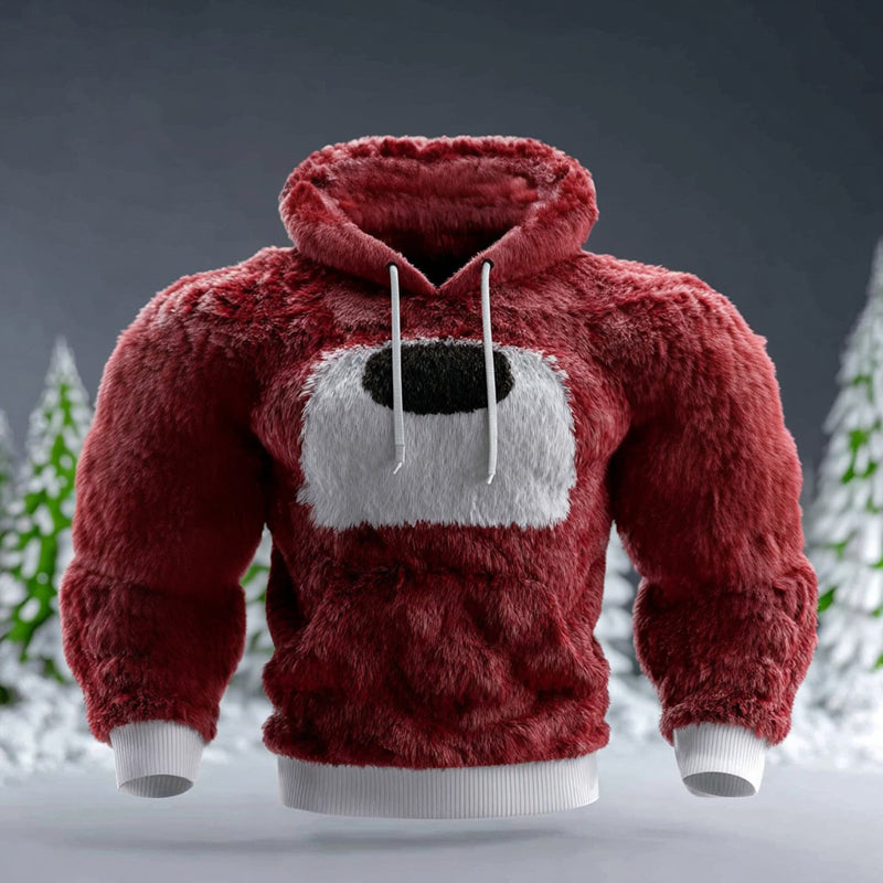 Comstylish Christmas-themed Dog Pattern Warm Plush Hoodie