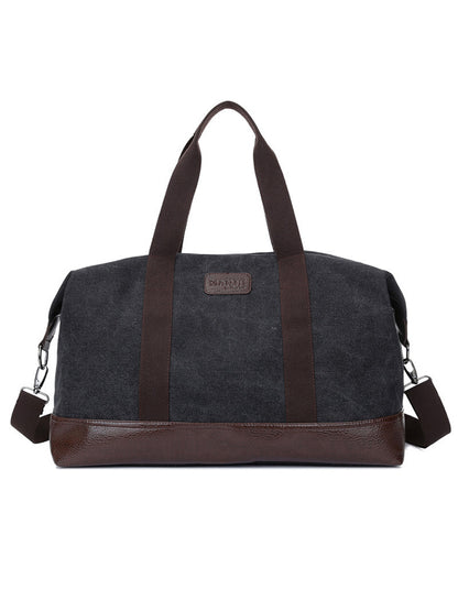 Vintage Washed Canvas Leather Patchwork Bag artswardrobe