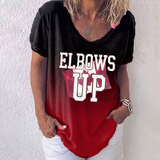 Canada Elbows Up Print Women's T-shirt elevenforest