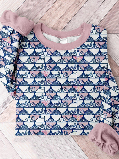 Funny Japanese Art Cat Noodle Comfy Sweatshirt elevenforest