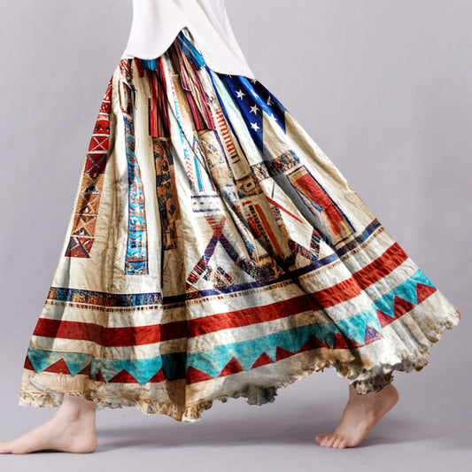 Women's Vintage Independence Day Patchwork Skirt artswardrobe