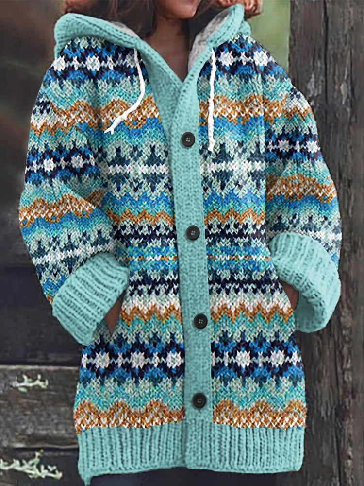 Vintage Fairman Island Knitted Jacquard Cardigan Sweater elevenforest