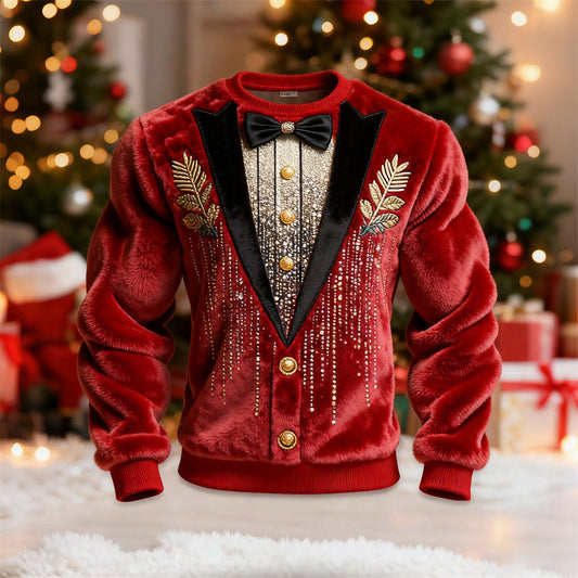 Comstylish Christmas Two-piece Set Design Men's Flannel Sweatshirt