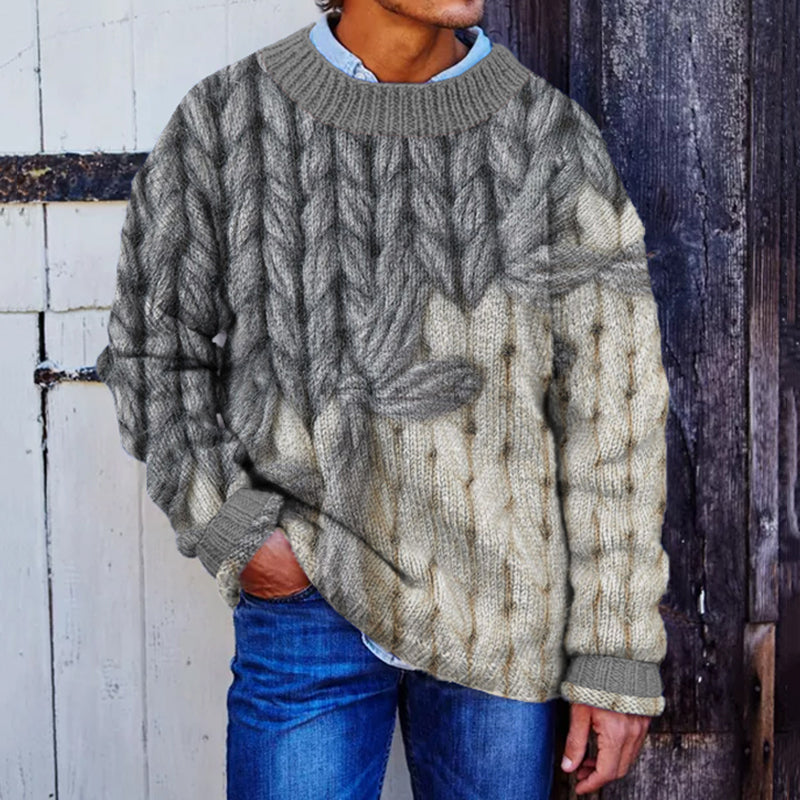 Vintage Cable Jacquard Knit Sweater artswardrobe