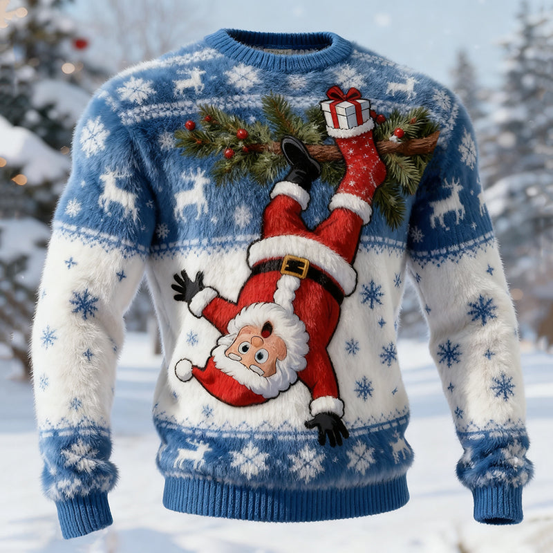 Comstylish Men's Retro Casual Christmas Art Ugly Sweater