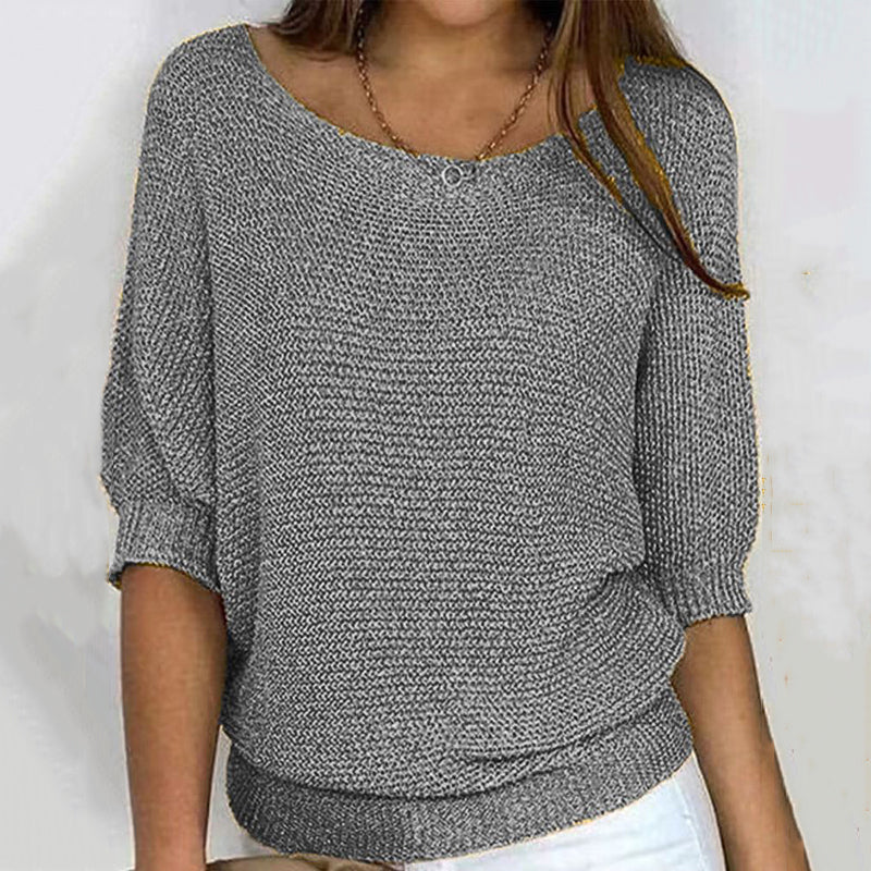 Vintage Solid Color V Neck Comfy Sweater elevenforest