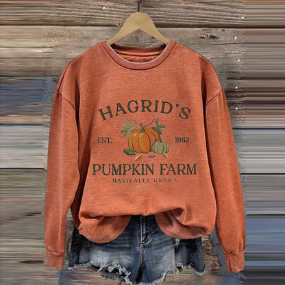 Comstylish Women's Hagrid's Pumpkin Farm Print Sweatshirt