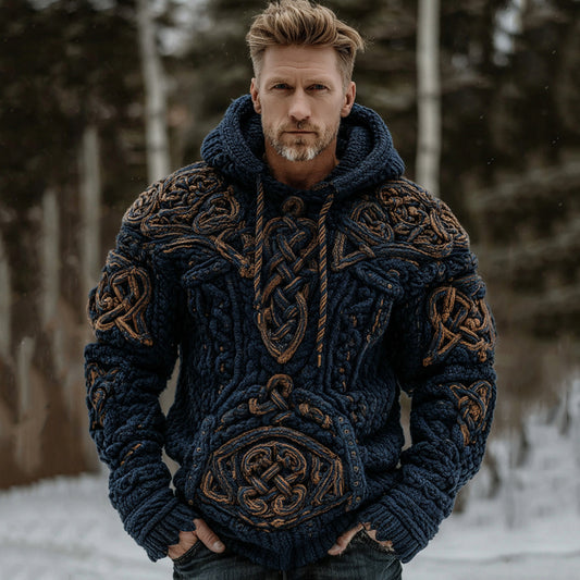 Men's Vintage Viking Celtic Knot Pattern Art Hooded elevenforest