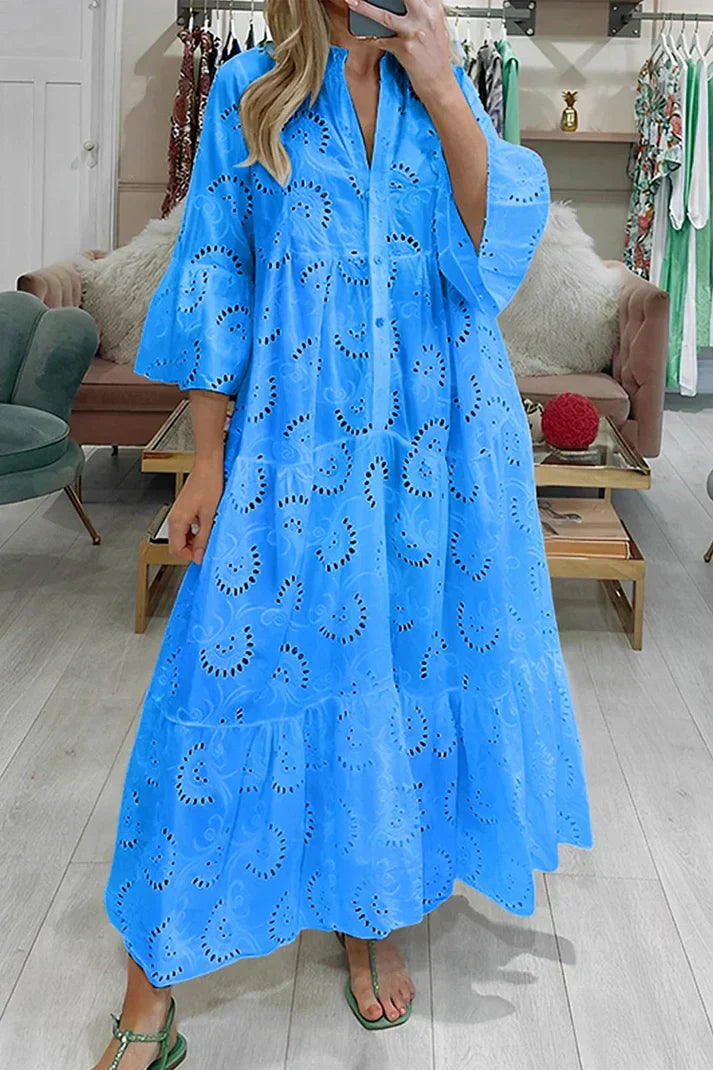 AS | Elegantní šaty s vyšívanými očky