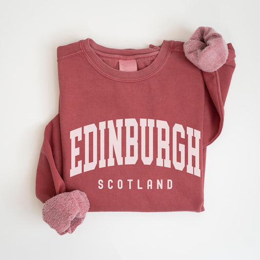 Comstylish Edinburgh Scotland Print Crew Neck Sweatshirt