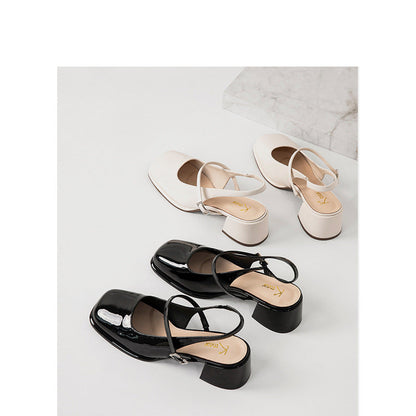 AS | Dámské blokové podpatky s přezkou z umělé kůže