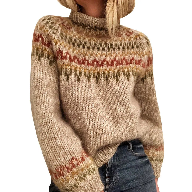 Bavlněný svetr se smíšeným neutrálním vzorem Fair Isle