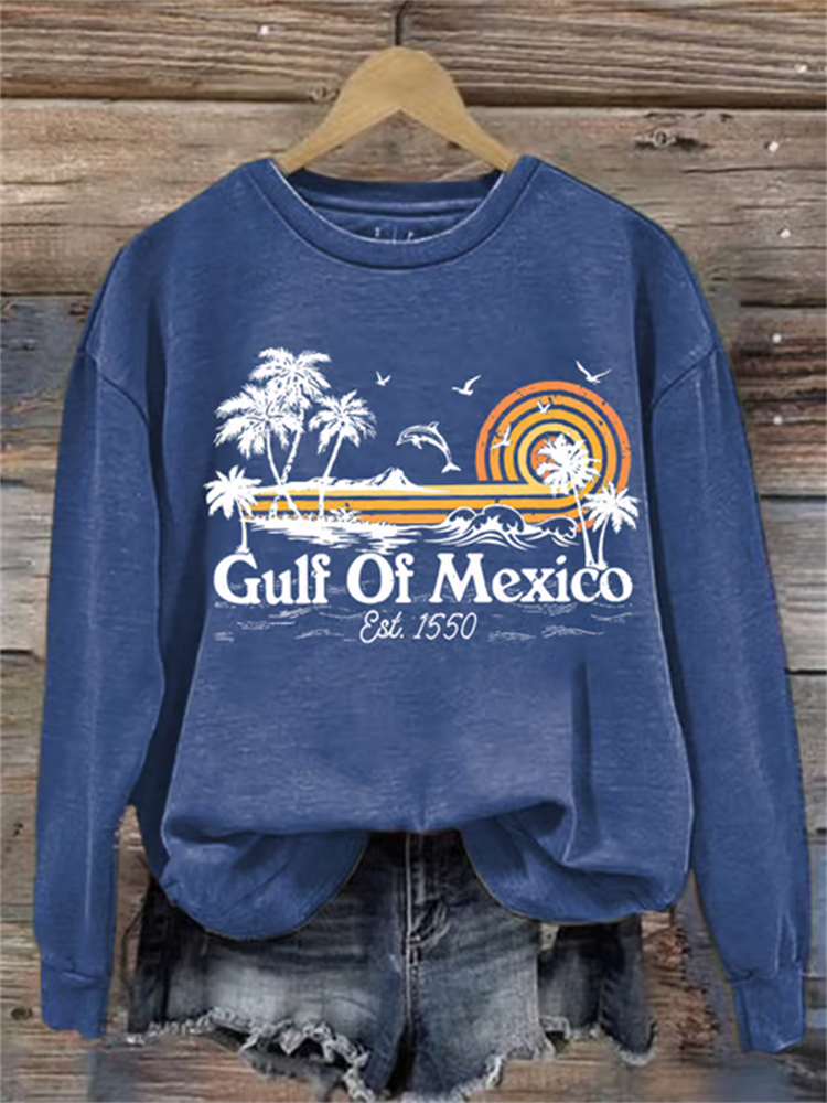 Comstylish Women's Gulf Of Mexico Printed Sweatshirt