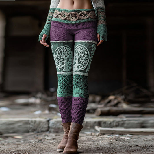 Comstylish Women's Viking Celtic Knot Tree Of Life Leggings