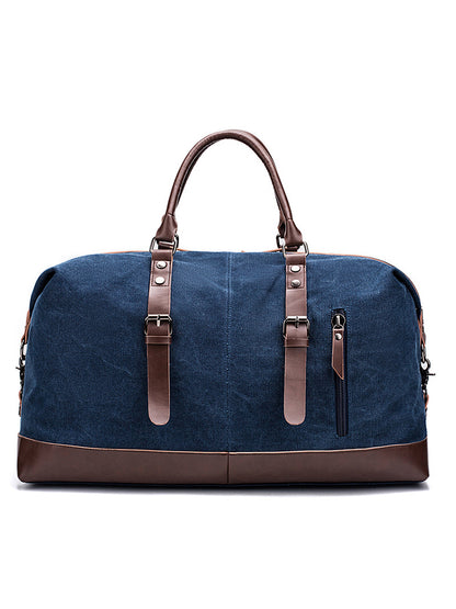 Vintage Washed Canvas Leather Patchwork Bag artswardrobe