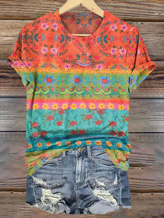Floral Patchwork Art Print T-shirt