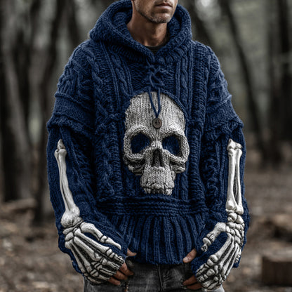 Men's Vintage Viking-style Skull-patterned Warm Sweater elevenforest