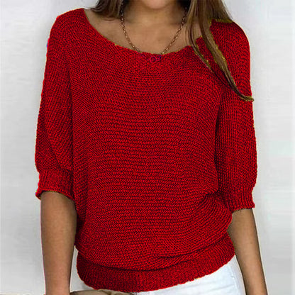 Vintage Solid Color V Neck Comfy Sweater elevenforest