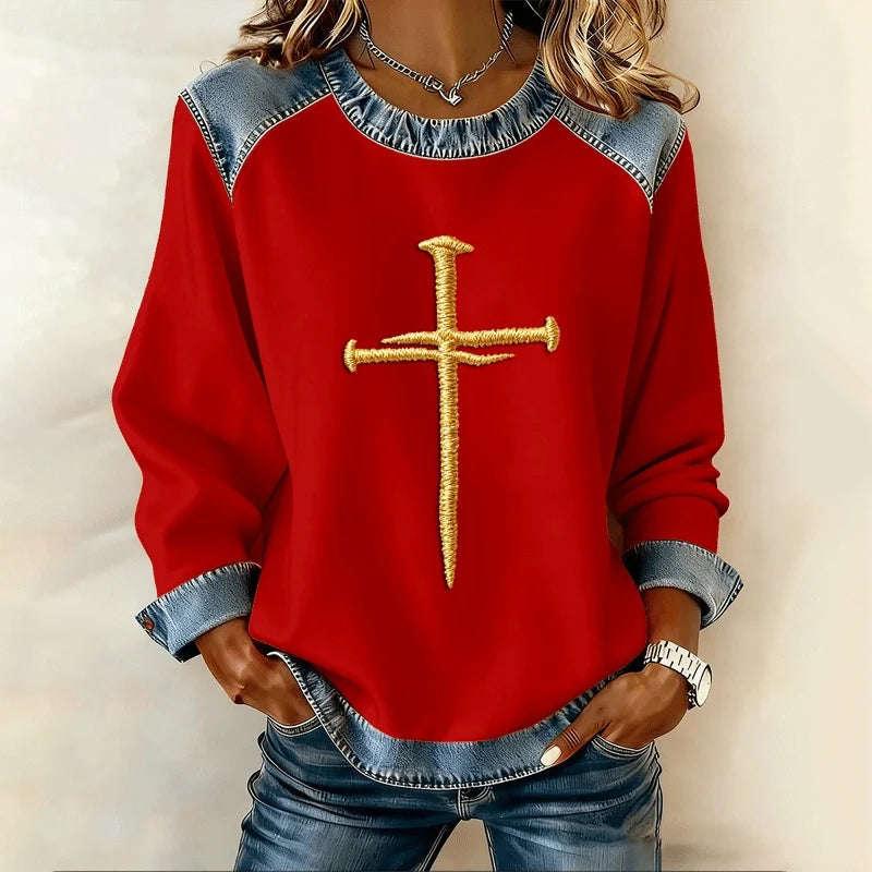 Comstylish Women's Christmas Faith Print Sweatshirt