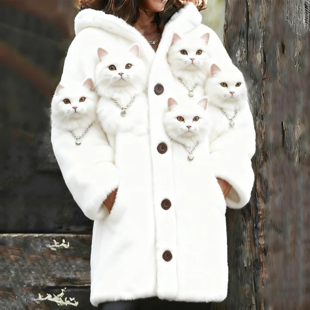 Noble Kitten Thick Hooded Cardigan Sweater elevenforest