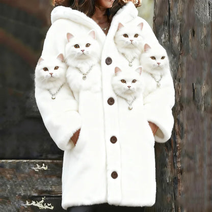 Noble Kitten Thick Hooded Cardigan Sweater elevenforest