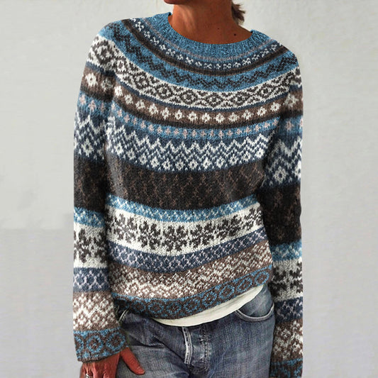 Women's Fairman Island Contrast Graphic Design Sweater artswardrobe