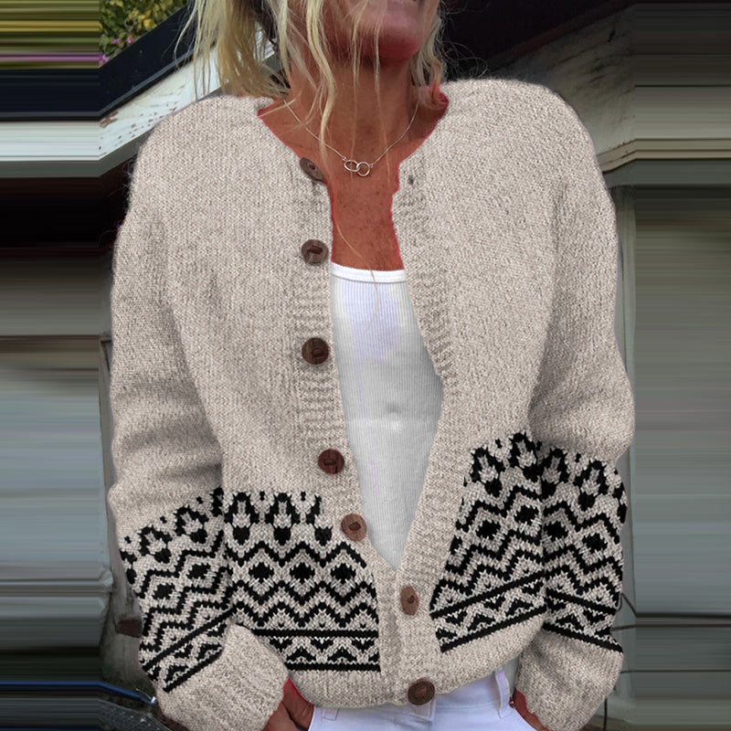 Vintage Ethnic Graphic Knitted Cozy Sweater Cardigan elevenforest