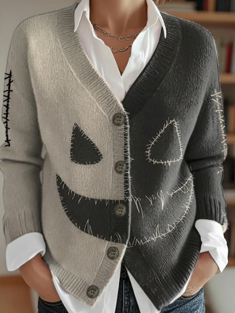 Women's Halloween Contrasting Vintage Cardigan artswardrobe