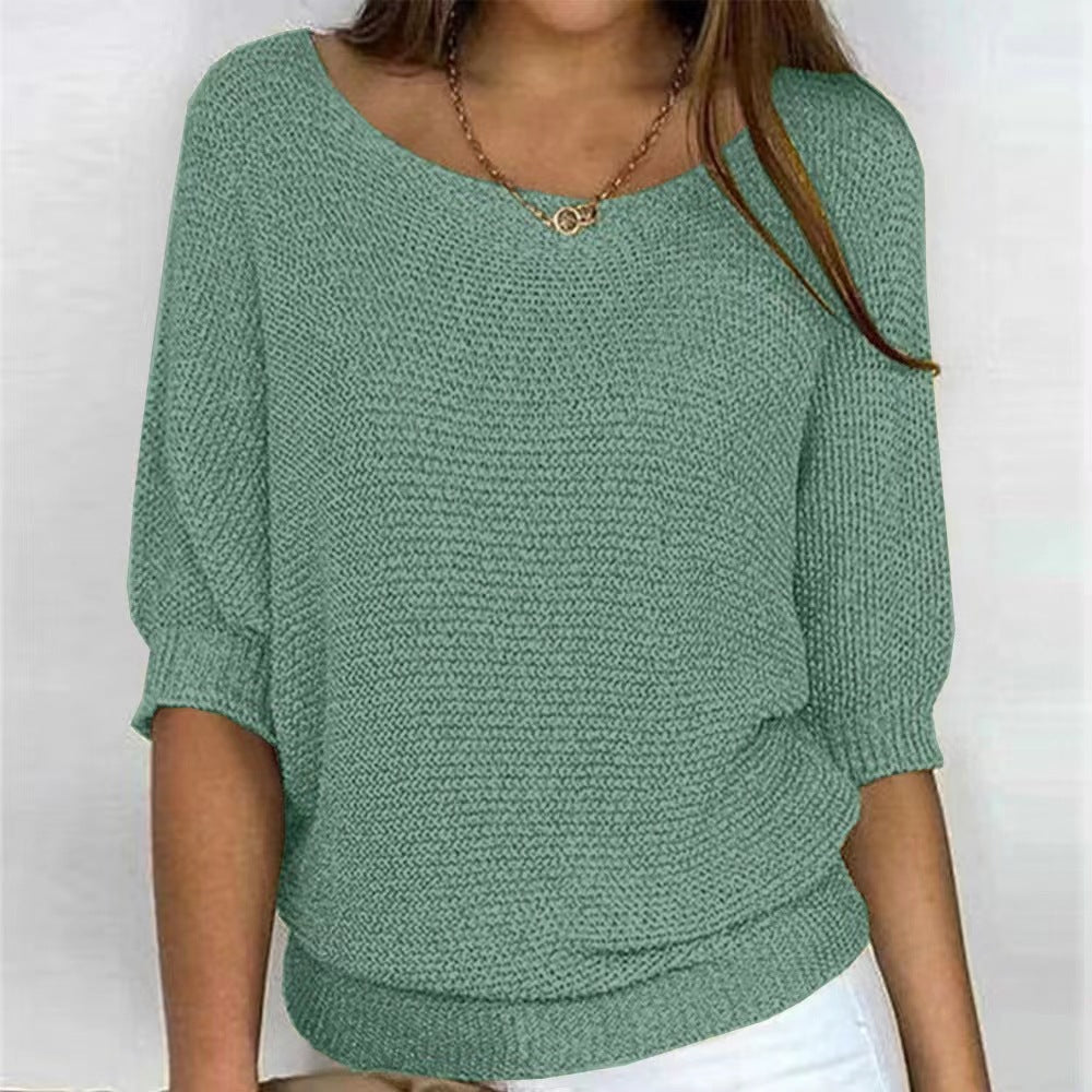 Vintage Solid Color V Neck Comfy Sweater elevenforest