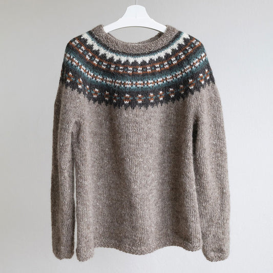 Vintage Knitted Jacquard Iceland Cozy Crew Neck Sweater elevenforest