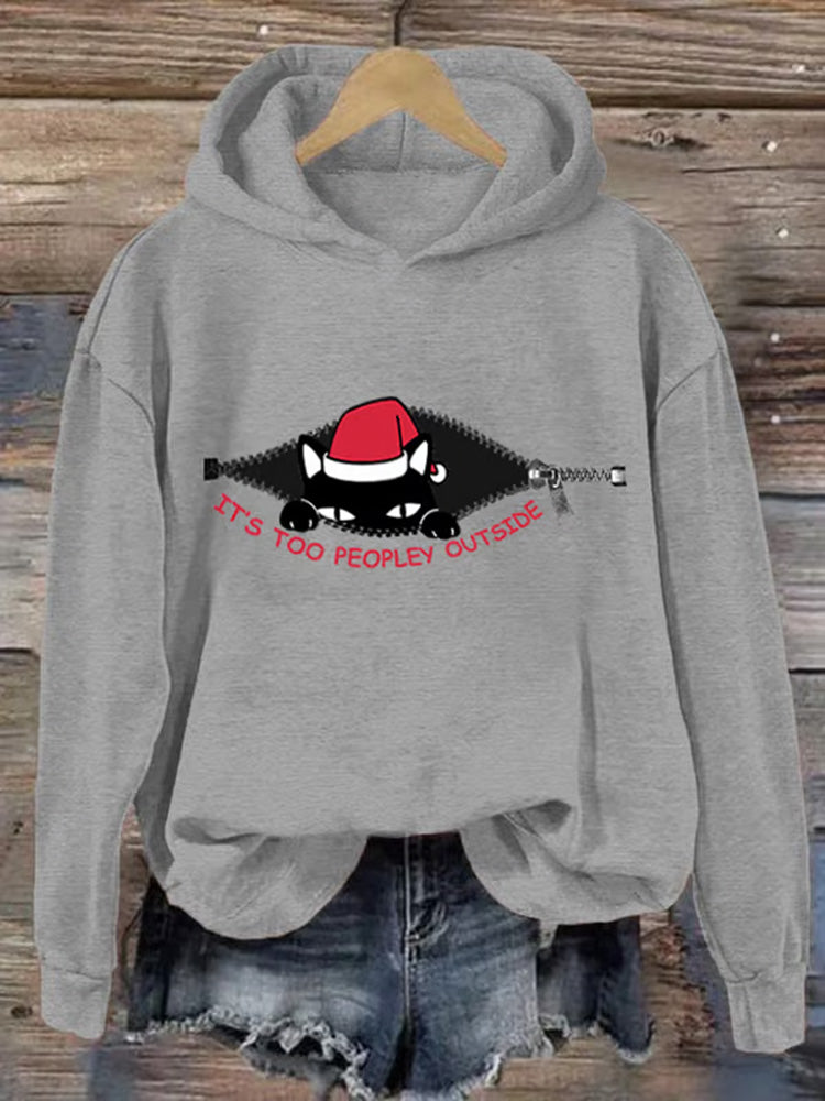 Women's It's Too Peopley Outside Hooded Sweatshirt elevenforest