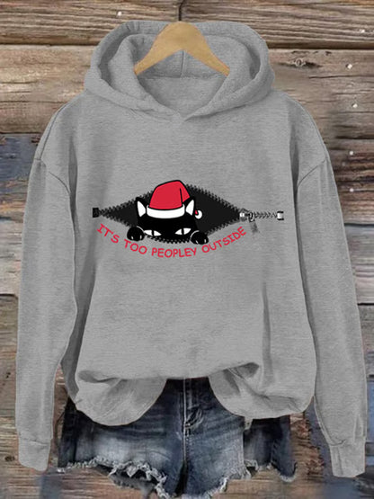 Women's It's Too Peopley Outside Hooded Sweatshirt elevenforest