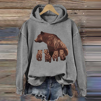 Comstylish Women's Grizzly Bear 399 Print Casual Hoodie