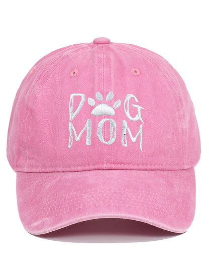 Comstylish Dog Mom Embroidered Washed Track Cap