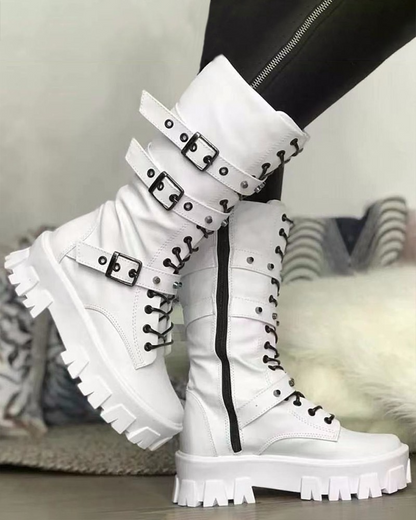 AS | Boty se zipem a přezkami