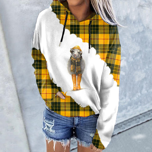 Women's Sheep Plaid Art Casual Hoodie artswardrobe